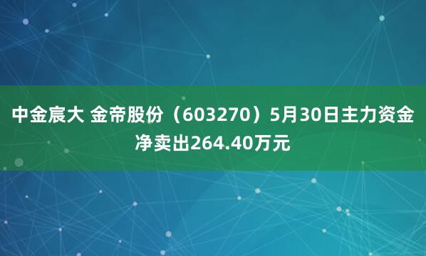 中金宸大 金帝股份（603270）5月30日主力资金净卖出264.40万元